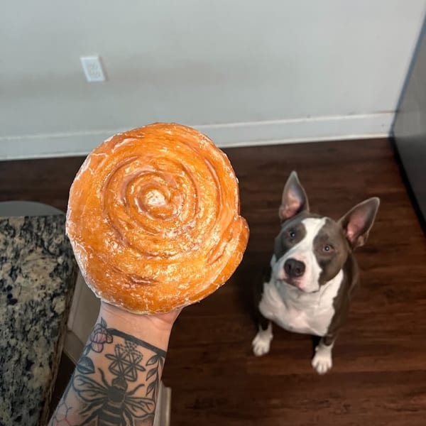 Kid enjoying a donut