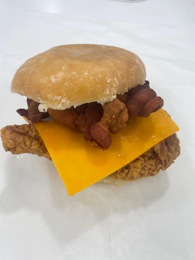 GLAZED BACON DELUXE SANDWICH.